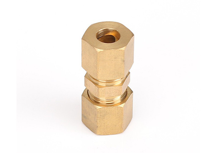 圧縮の管の管付属品の真鍮のまっすぐなカップリングODのコネクター